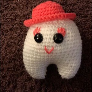 Tooth fairy pillow crocheted.